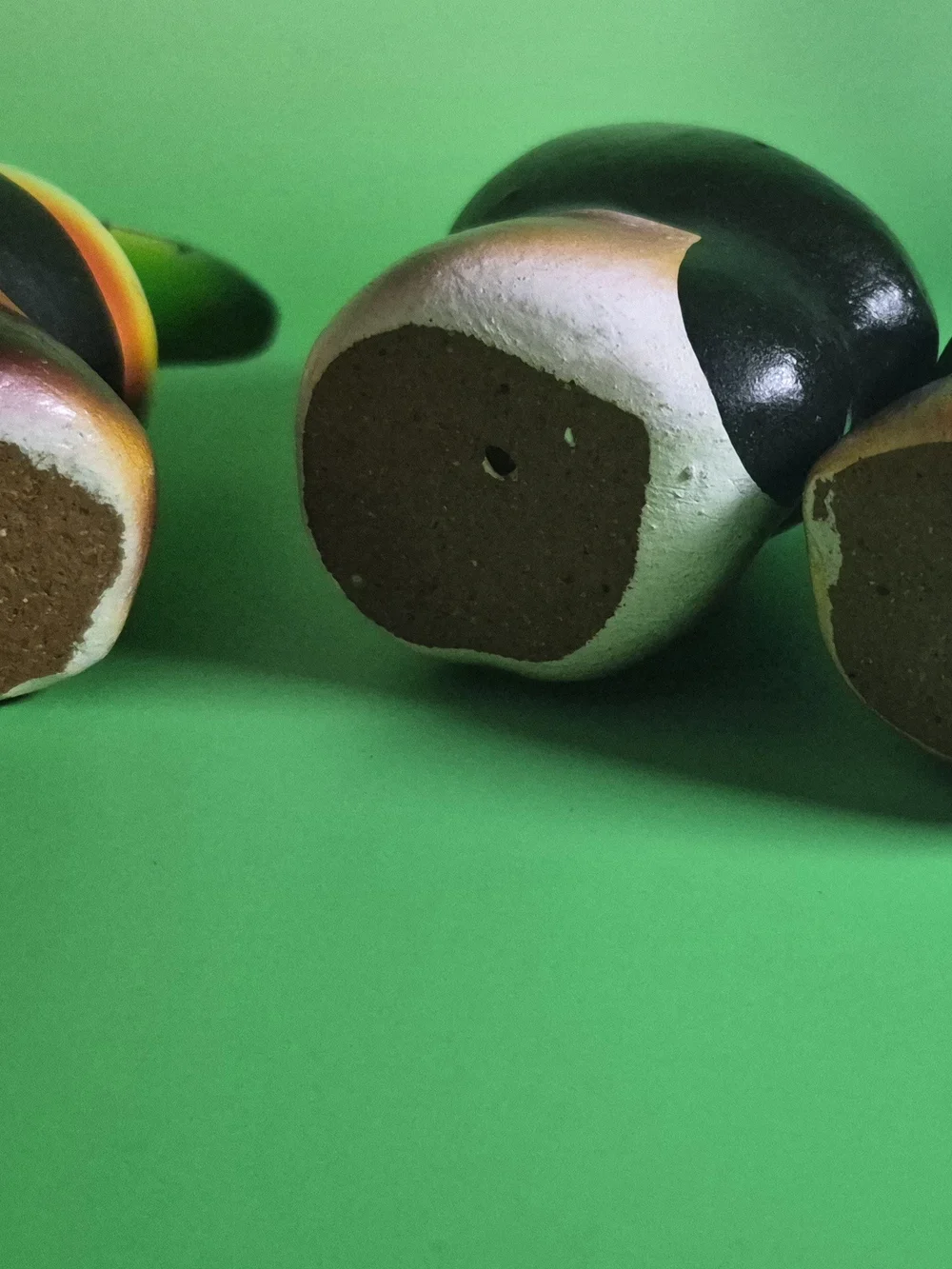 MCM Colorful Toucan Figurines in Green, Yellow, Black